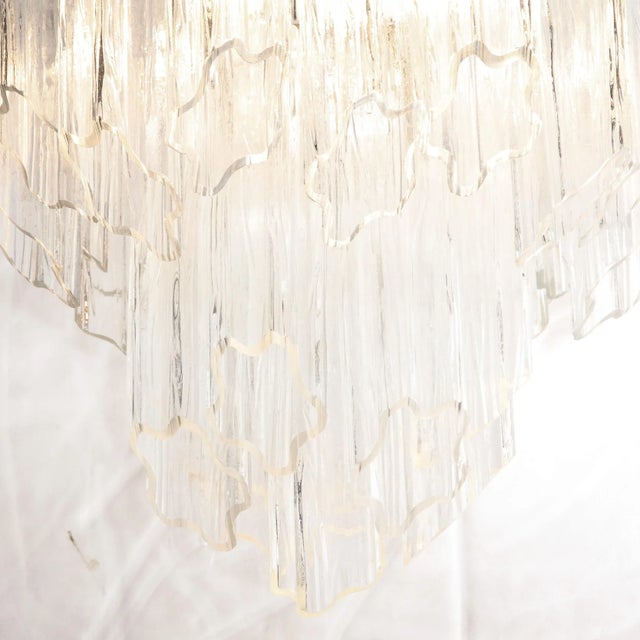 Mid-Century Modernist 3-Tier Handblown Murano Tronchi Glass With Chrome Fittings For Sale - Image 4 of 13