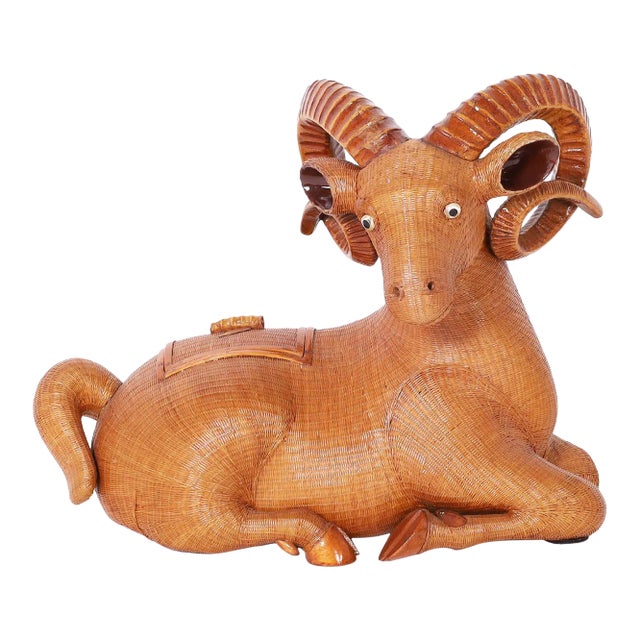 Chinese Wicker Ram Box For Sale