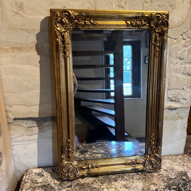 Antique German Gilded Wood and Stucco Rococo Revival Mirror with Original Mercury Glass, 1850 For Sale - Image 16 of 18