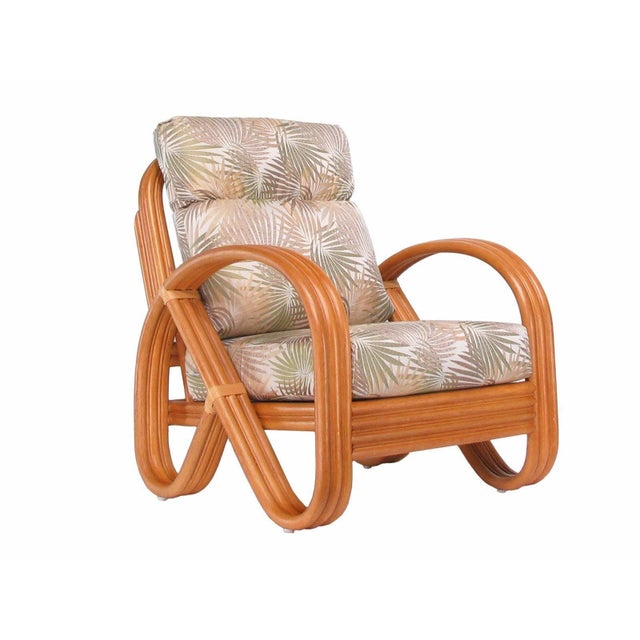 1990s Modernist 3-Strand 3/4 Pretzel "Kauai" Rattan Lounge Chair For Sale - Image 5 of 5