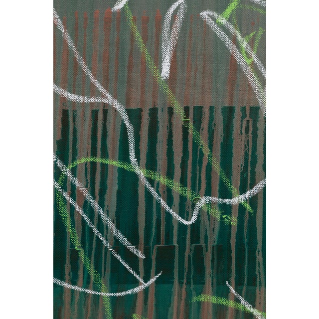 2020s "Monstera Double Shadows Green White" Original Acrylic Painting by Simon Findlay For Sale - Image 5 of 9