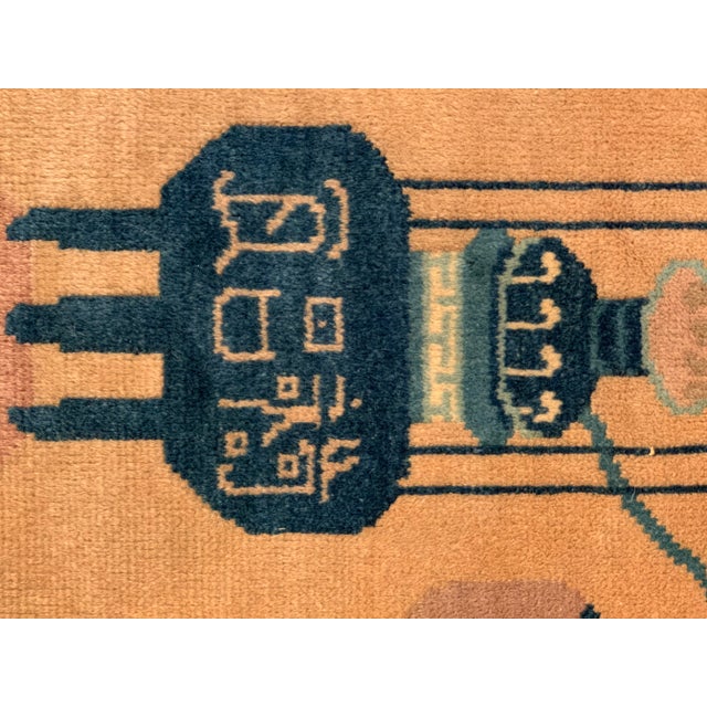 Textile 1930s Beige Color Hand Knotted Chinese Art Deco 3'11'' X 6'3'' For Sale - Image 7 of 10