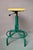 Industrial Adjustable Workshop Stool in Green Metal and Yellow Wood, 1960s For Sale - Image 6 of 9