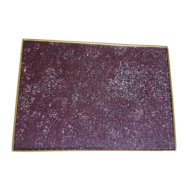 Traditional Empire-Style Patinated and Gilt-Bronze Table with Red Porphyry For Sale - Image 3 of 8