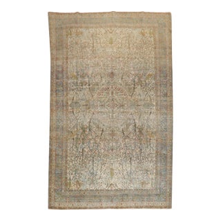 Persian Tabriz Worn Animal Pictorial Rug rug no.j2610 For Sale