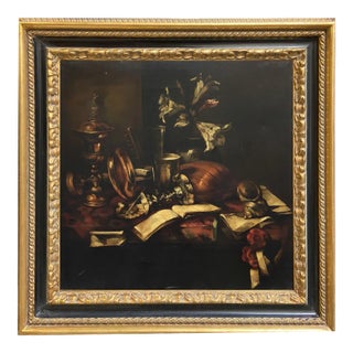 Still Life with Musical Instruments - Oil on Canvas - Francesca Strino - Italy For Sale