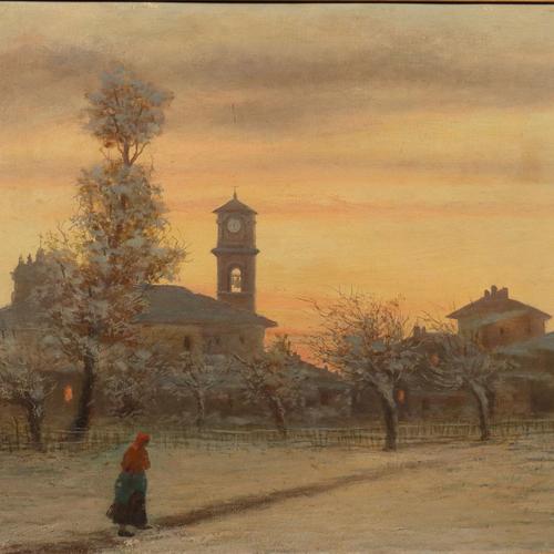 Ugo Gheduzzi, Rustic Landscape, Oil on Board For Sale - Image 3 of 11