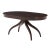 With a mocha finish Mahogany Veneer on brass castors with one self-storing extensions leaf. One Self-Storing Extension...