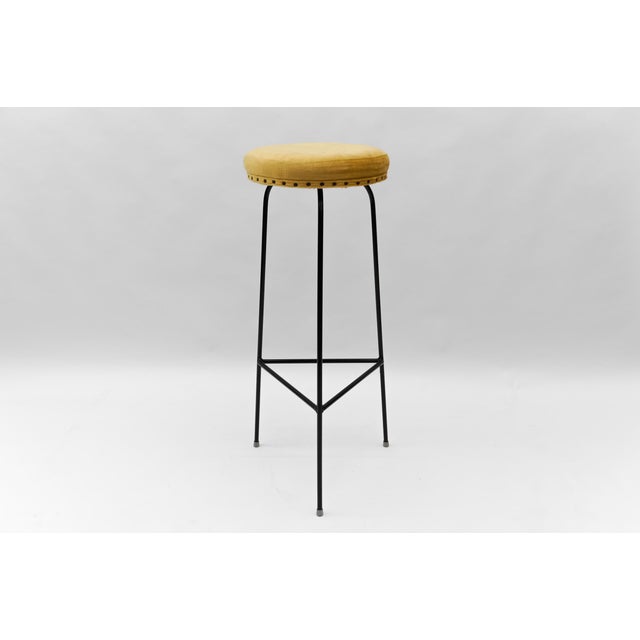 Metal Mid-Century Modern Minimalistic String Bar Stools, 1950s, Set of 3 For Sale - Image 7 of 18