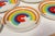 Red Set of Eight Italian Porcelain Salad and Dinner "Rainbow" Plates by Mancer For Sale - Image 8 of 16