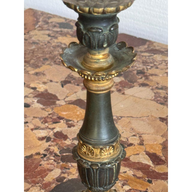 Early 19th Century French Empire Lamps With Cut Glass Fonts - Pair For Sale - Image 9 of 12