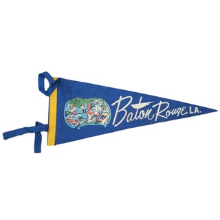 Vintage Baton Rouge La Felt Flag Banner For Sale