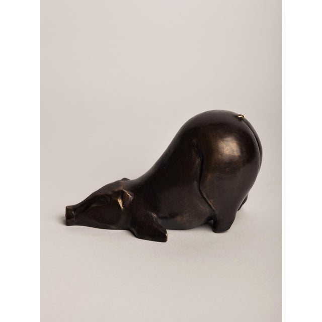 2000 - 2009 Pig Art Deco Bronze Sculpture For Sale - Image 5 of 5