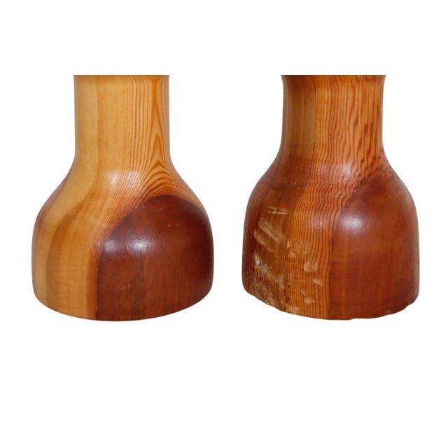 Rustic Pine Candlestick Holders - a Pair For Sale In Tampa - Image 6 of 7