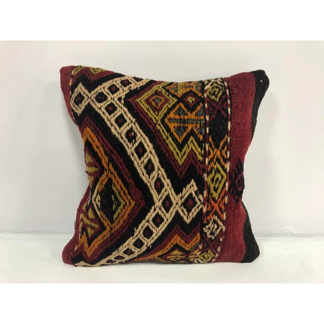 Turkish Traditional Handmade Authentic Tribal Kilim Pillow For Sale In Phoenix - Image 6 of 6