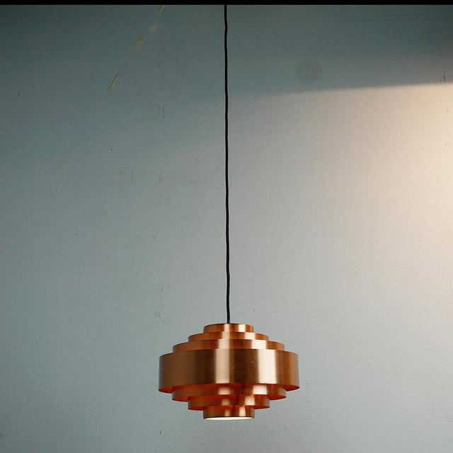 Black Scandinavian Copper Pendant Ultra by Jo Hammerborg for Fog and Morup, Denmark, 1960s For Sale - Image 8 of 10