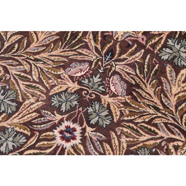 1990s Shabby Chic 1990's Pak-Persian Brown/Green Wool Round Rug- 7'11'' X 8'0'' For Sale - Image 5 of 9