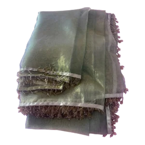 Lime Green Organza Tablecloth With Beaded Edge