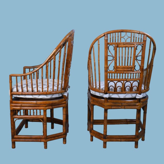 Pair of Highback Brighton Pavilion Chairs For Sale In West Palm - Image 6 of 6