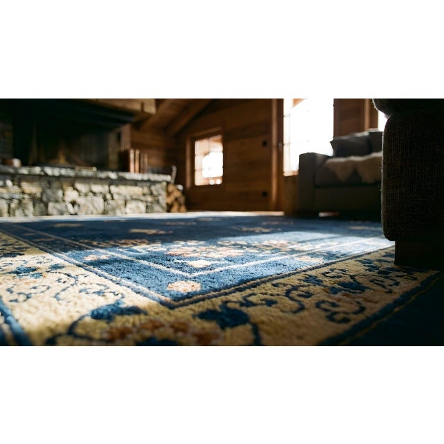 Navy Blue Late 19th Century Chinese Peking Carpet For Sale - Image 8 of 9