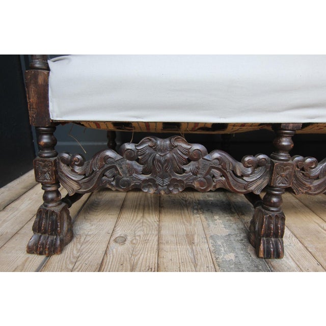 Antique German Carved Walnut Sofa For Sale - Image 16 of 18