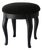 Chairmaster of Ny Black on Black Padded Seat Cabriole Leg Stool Vintage Late 20th Century For Sale