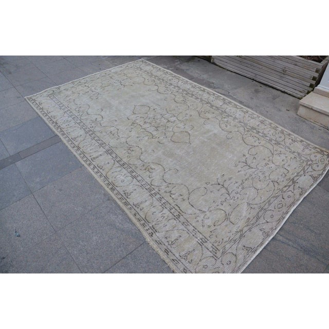Turkish Sandy Overdyed Turkish Rug For Sale - Image 3 of 6
