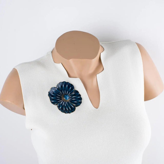 Cilea Paris designed this stunning dimensional floral brooch. The piece features a fantasy-inspired, artisanal design with...