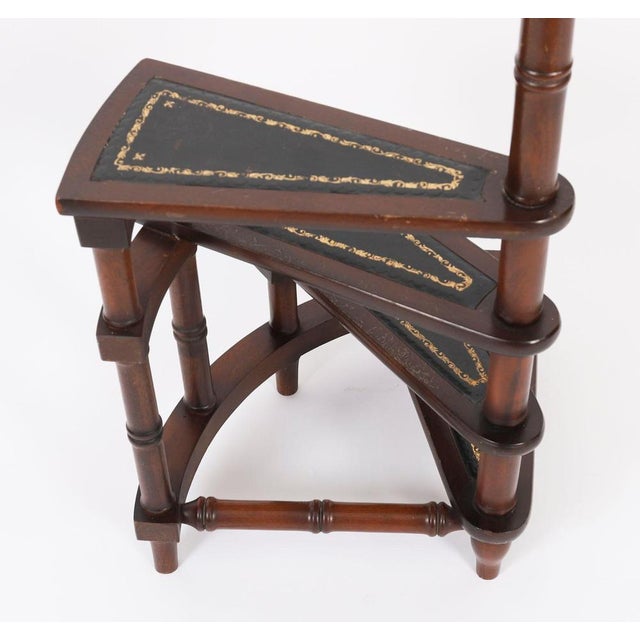 Vintage Mahogany Spiral Library Steps, 1980s For Sale - Image 6 of 9