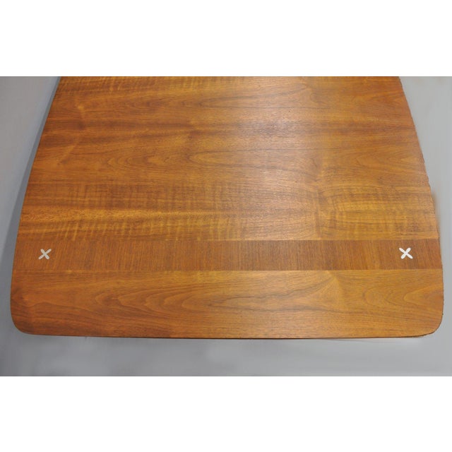 American Martinsville Walnut Dining Table Star Inlay Mid ...