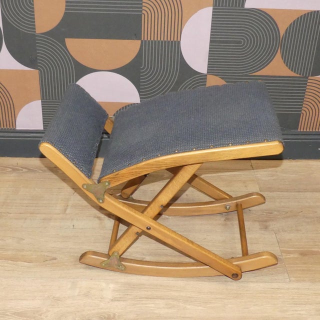 Original decorative piece with practical use Charming little foldable footstool Decorative 1950s original by MAYER...
