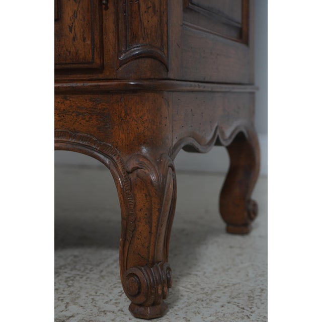 Walnut Country French Two-Door Armoire Wardrobe Cabinet For Sale - Image 9 of 18