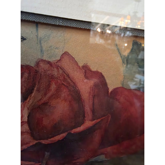Shabby Chic Rose Watercolor Unsigned For Sale - Image 3 of 10