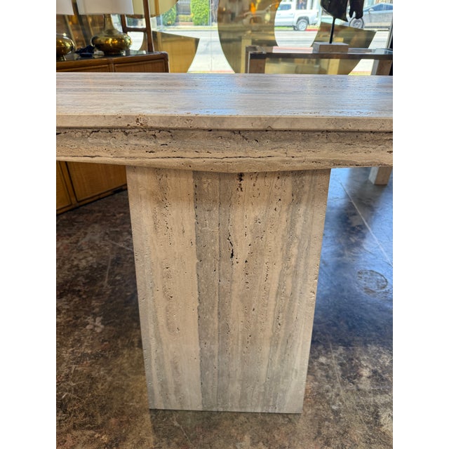 Italian Travertine Console Table, 1970s For Sale - Image 11 of 12