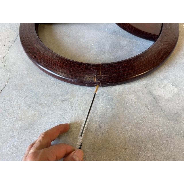 Fjords Hjellegjerde Cranberry Leather Swivel Reclining Lounge Chair With Ottoman For Sale - Image 11 of 12