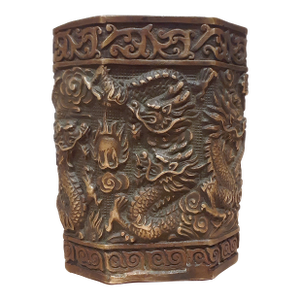 Chinese Bronze Eight Lucky Dragons Bitong
