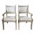 Custom Made Neoclassical Arm Chairs With Silver Gilding (A Pair) For Sale