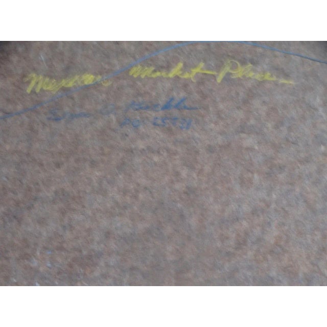 Mid-Century Modern Edgar O Kiechle (1911-1960) - Mexican Market Place - Oil on Board - 1946 For Sale - Image 3 of 8