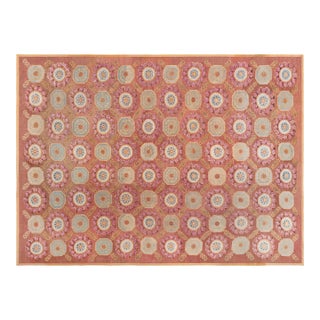 Early 19th Century Aubusson Brown Handmade Wool Rug For Sale