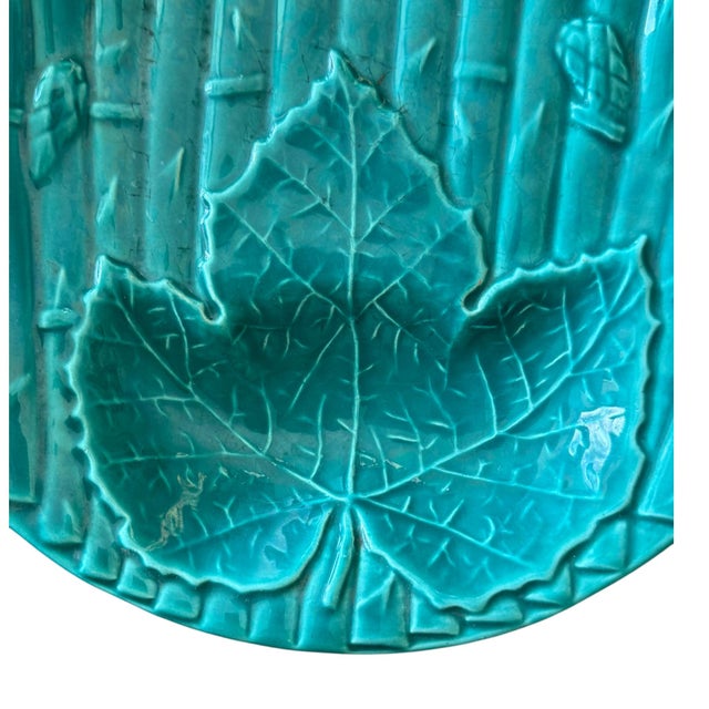 Vintage French Green Majolica Asparagus Plates - 10”, Sold Individually For Sale - Image 4 of 7