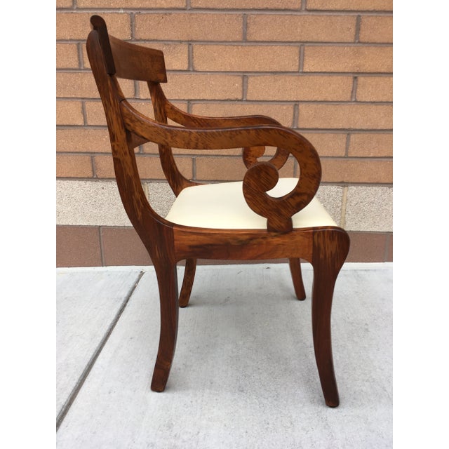 Wood Midcentury Scrolled Arm Klismos Style Chair by Clawson’s Antique Reproductions For Sale - Image 7 of 13