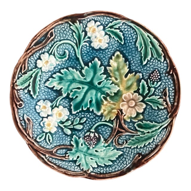 Antique Swedish Majolica Plate by Rörstrand , C. 1880's For Sale