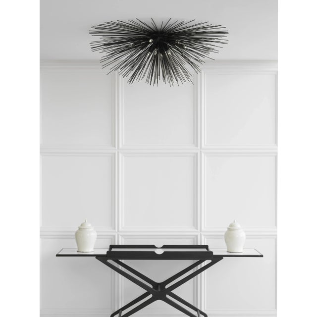 Modern Kelly Wearstler for Visual Comfort Signature Strada Large Flush Mount in Aged Iron For Sale - Image 3 of 4