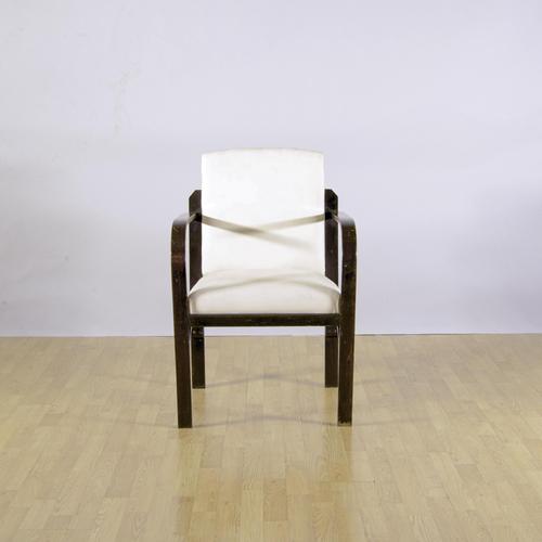 Art Deco Lounge Chair with Black Wood Frame and Padded Seat and Back, 1930s For Sale - Image 9 of 9