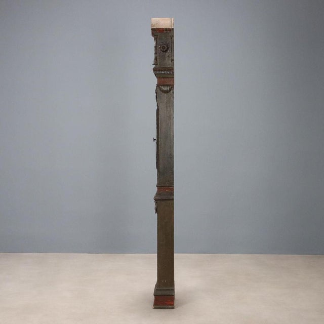 Brown Grandfather Clock in Lacquered Fir Wood and Metal For Sale - Image 8 of 11