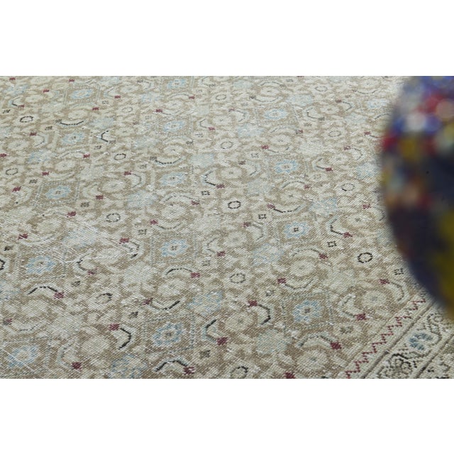 1970s Vintage Persian Handmade Wool Cotton Green Area Rug For Sale - Image 9 of 11