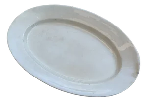 Large White Oval Serving Dish, 1950