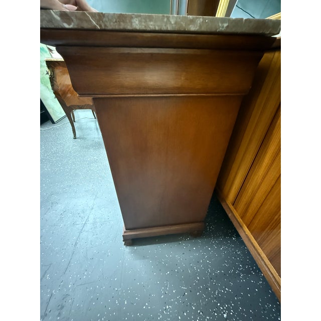 Antique Louis Phillipe Marble Top Cherry Wood Bachelors Chest For Sale - Image 10 of 10
