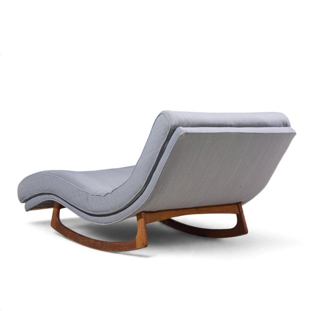 Mid 20th Century Adrian Pearsall for Craft Associates Mid Century Walnut Rocking Wave Chaise Lounge Chair For Sale - Image 5 of 9