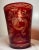 19th Century Antique 1865 Hand Painted Bohemian Cranberry to Clear Glass Crystal Bucket Vase For Sale - Image 5 of 14